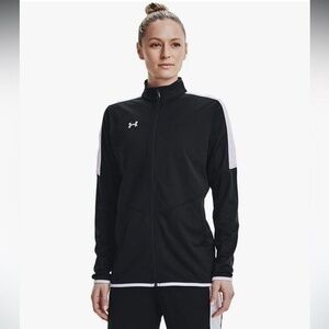 Under Armour Black and White Full‎ Zip Up Rival Knit Warmup Track Jacket Sz XXXL